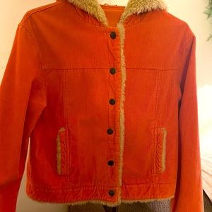 Super cute vintage orange corduroy coat